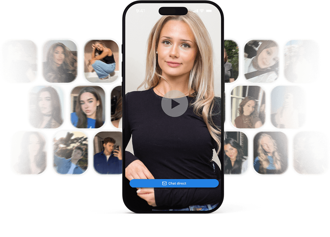 Ugc creator profiel in mobiele app met video content en overzicht van meerdere creators  Iets meer platform en matching focus